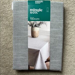 NWT Mingle & Co 60 x102 Oblong Gray Tablecloth